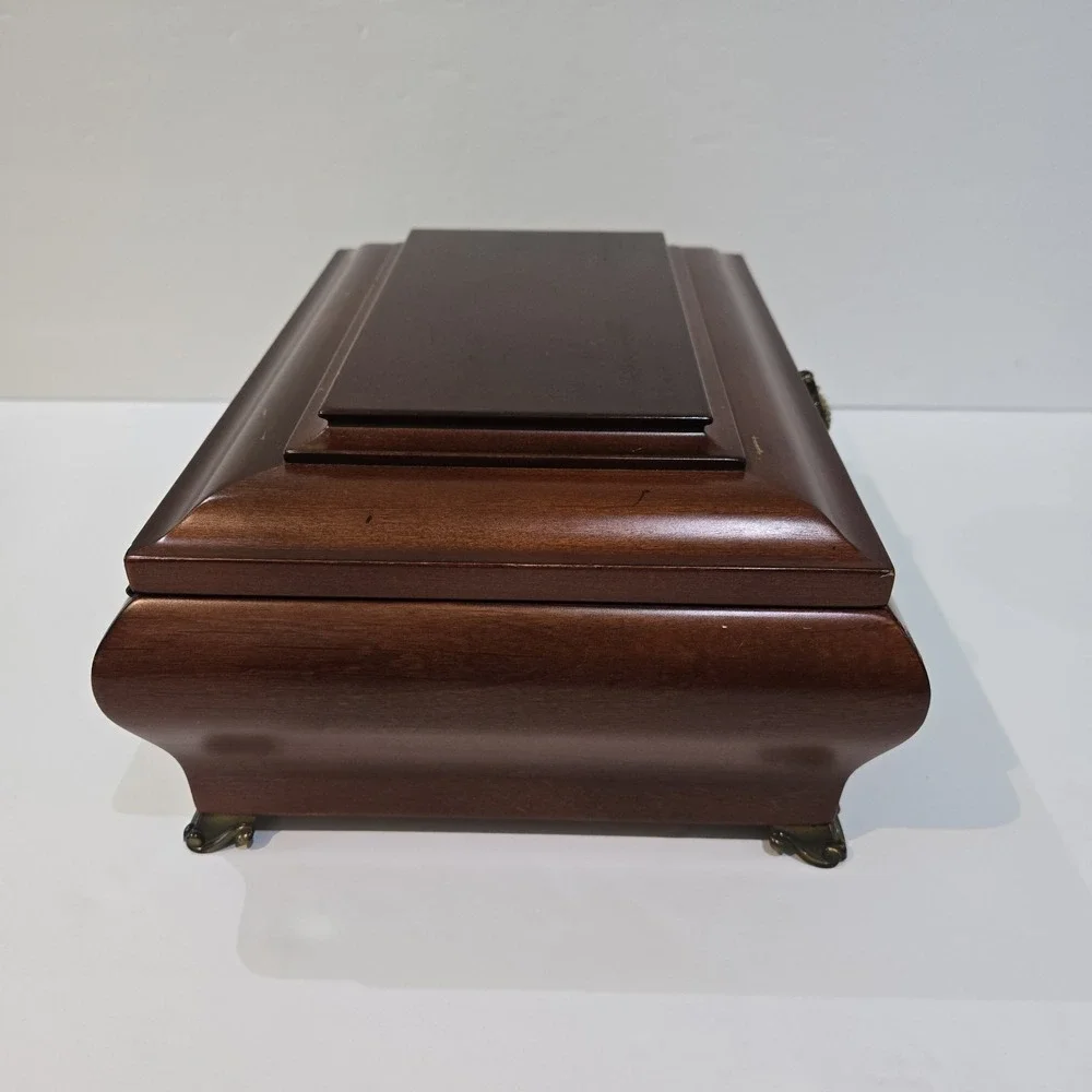 1998 Bombay Company Music Jewelry Box Cherry Wood Chest WONDERFUL WORLD Song